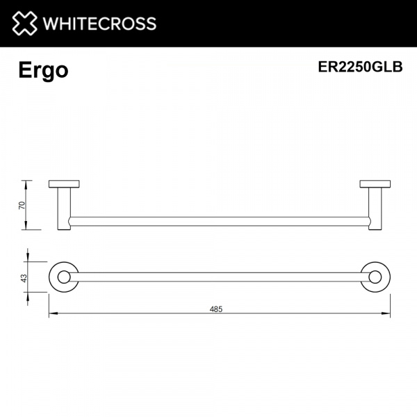 Фото полотенцедержатели whitecross ergo er2250glb, цвет: золото брашированное
