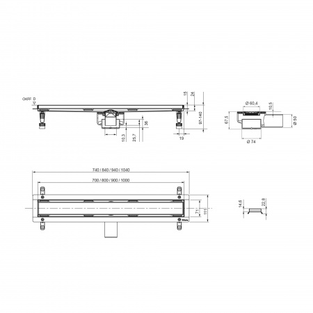 Фото трап линейный tece spring linus 70 см s600700