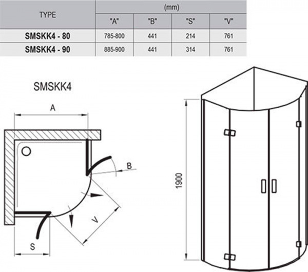Фото душевое ограждение ravak smartline smskk4 80x80 см 3s244a00y1