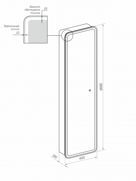 Фото пенал подвесной taliente cbled 40 см ta-cbled-l40160