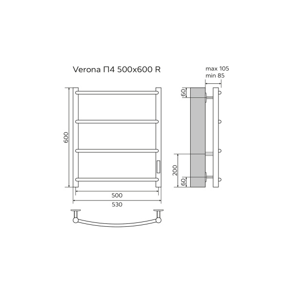 Фото электрический полотенцесушитель azario verona 50x60 см цвет: белый az04856w