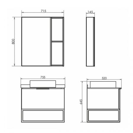 Фото зеркальный шкаф comforty порто 80 см 00-00009234