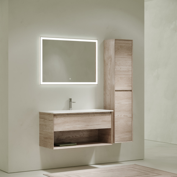 Фото тумба под раковину sancos marmi 1.0 100 см, цвет: дуб галифакс натуральный mr1.0100eg