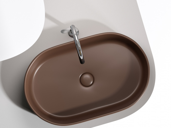 Фото раковина накладная ceramicanova element 60.8 см, цвет: коричневый cn6048mdb