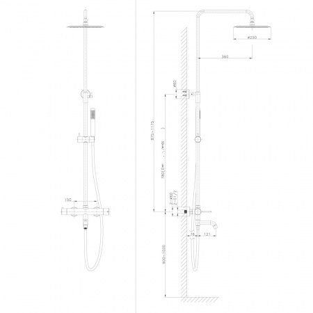 Фото душевая стойка raiber graceful rp-006