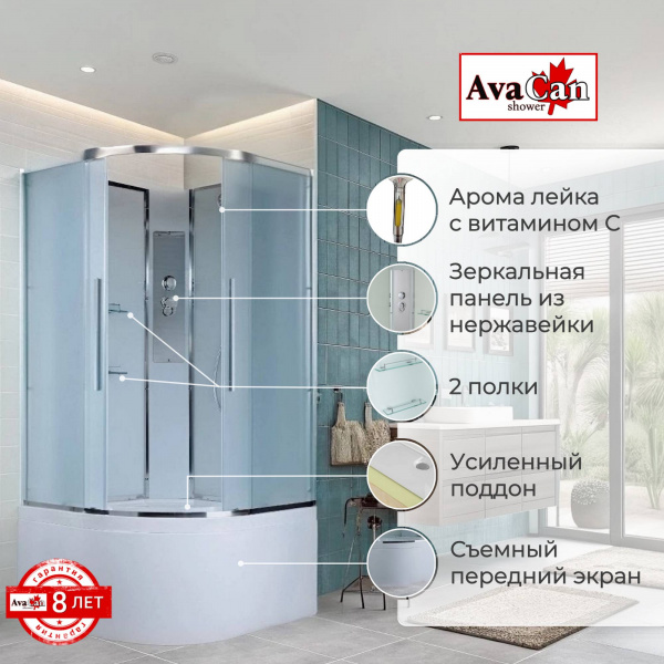 Фото душевая кабина avacan em5090n 90x90 см без крыши