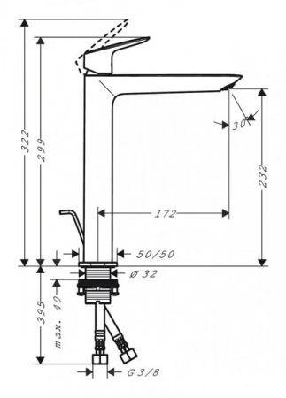 Фото смеситель для раковины hansgrohe logis fine 71257000