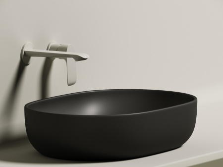Фото раковина накладная ceramicanova element 60 см, цвет: черный cn6047mb