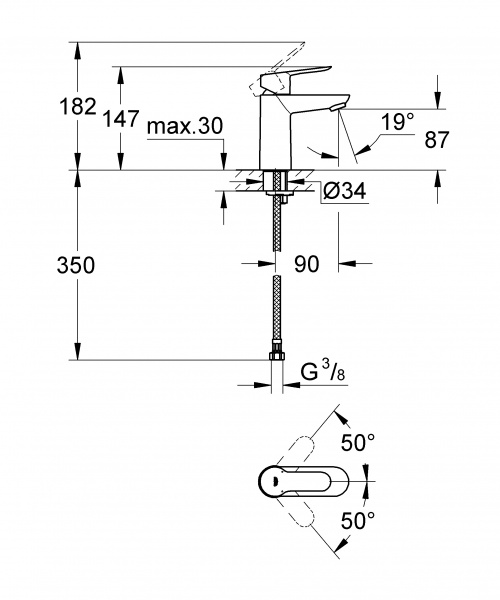 Фото смеситель для раковины grohe bauedge 23330000