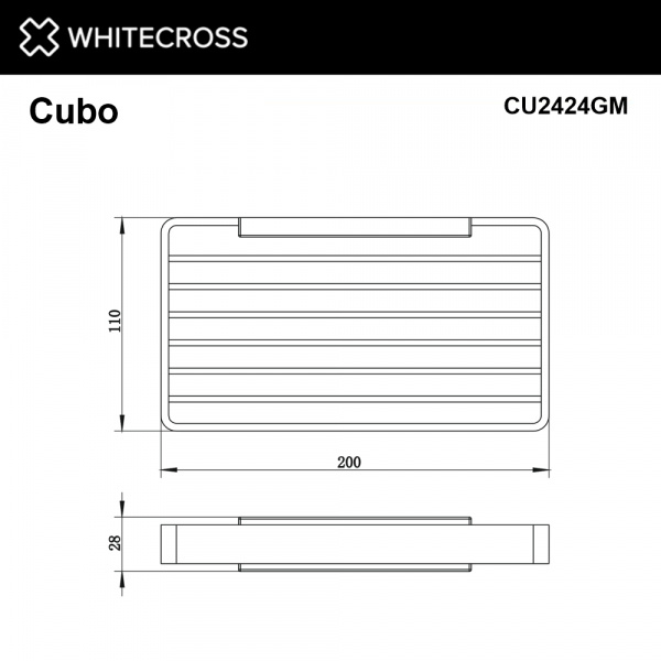 Фото мыльница-решетка whitecross cubo cu2424gm, цвет: оружейная сталь