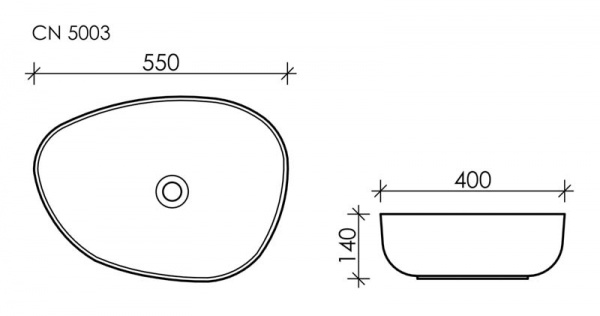Фото раковина накладная ceramicanova element 55 см, цвет: белый cn5003