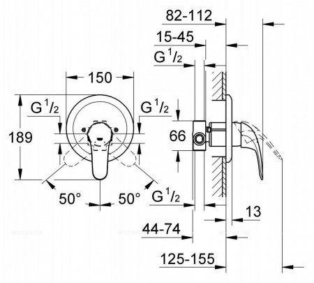 Фото смеситель для душа grohe euroeco 32742000