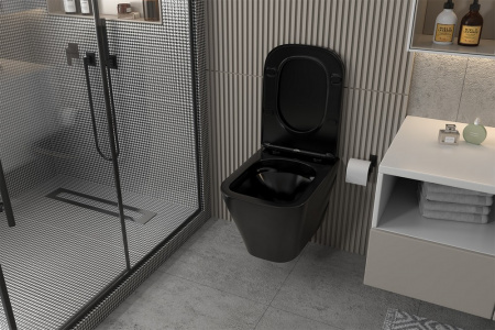 Фото унитаз с инсталляцией abber rechteck ac1201mb-ac0105-ac0120mb