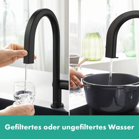 Фото смеситель для кухонной мойки hansgrohe aqittura 76800670