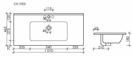 Фото раковина накладная ceramicanova element 101 см, цвет: черный cn7003mb