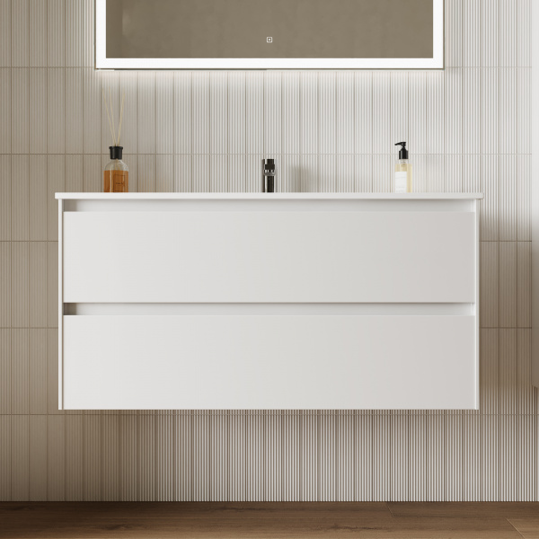 Фото тумба под раковину sancos cento 100 см, цвет: белый глянец cn100w