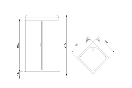 Фото душевая кабина royal bath hp rb80hp1-m-bl 80x80 см