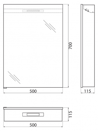 Фото зеркальный шкаф belbagno 50 см spc-1a-dl-bl-500