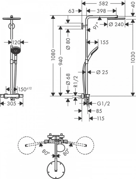 Фото душевая стойка hansgrohe raindance select s 27633140