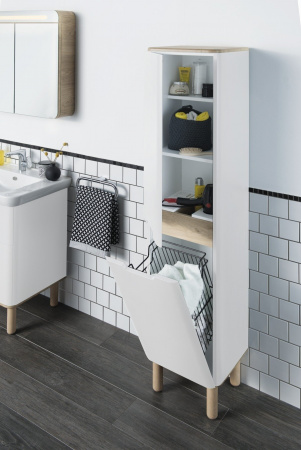 Фото пенал подвеснойс корзиной для белья vitra sento 40 см 60842