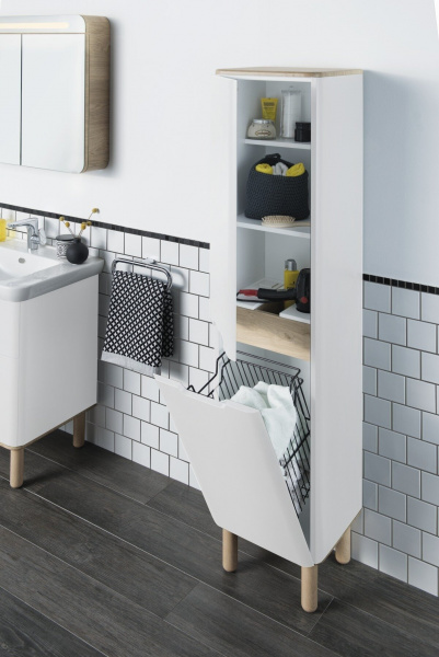 Фото пенал подвеснойс корзиной для белья vitra sento 40 см 60842