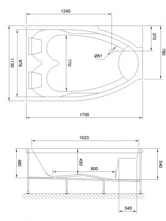 Фото акриловая ванна royal bath shakespeare rb652100k-l 170x110 см