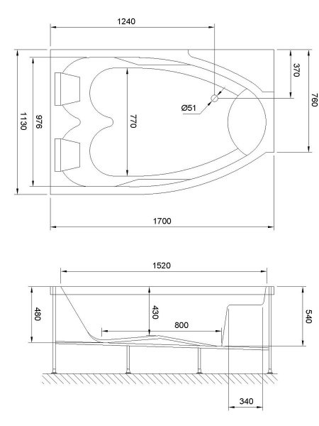 Фото акриловая ванна royal bath shakespeare rb652100k-l 170x110 см