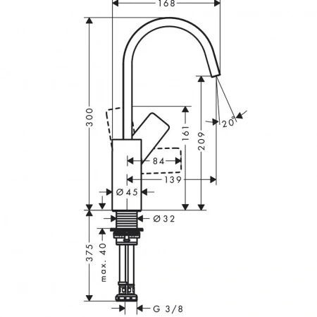 Фото смеситель для раковины hansgrohe vivenis 75032700