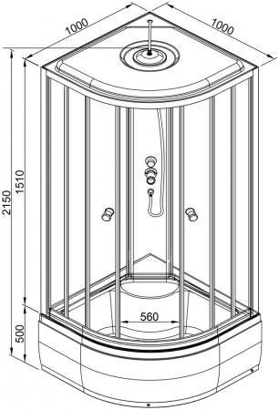 Фото душевая кабина avacan l910el 100x100 см с электрикой