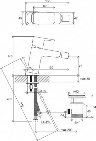 Фото смеситель  для биде ravak 10° free x070133