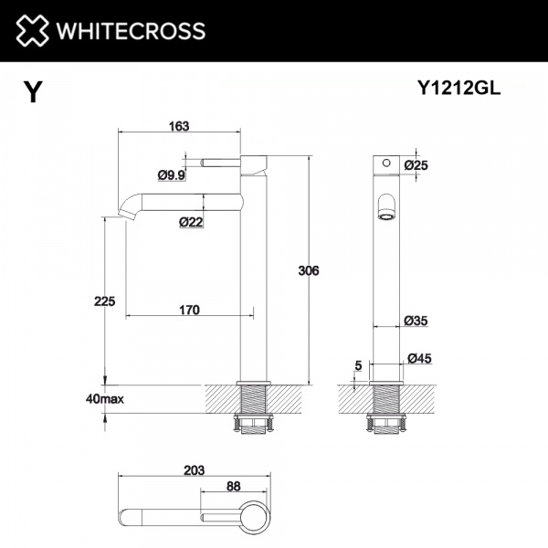Фото смеситель для раковины whitecross y y1212gl, цвет: золото