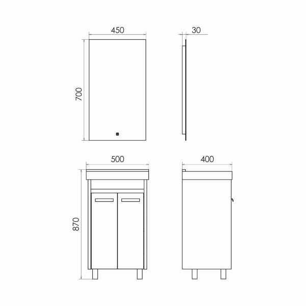 Фото тумба с раковиной comforty марио 50 см 00-00008849