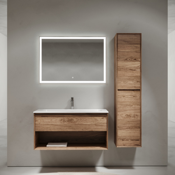 Фото тумба под раковину sancos marmi 1.0 100 см, цвет: дуб чарльстон mr1.0100ech
