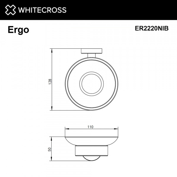 Фото мыльница подвесная whitecross ergo er2220nib, цвет: никель брашированный