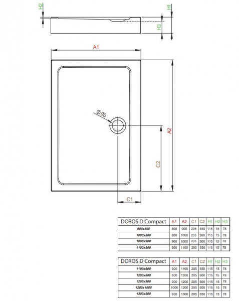 Фото поддон акриловый radaway doros d compact 120x100 см sdrd1210-05