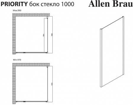 Фото душевая стенка allen brau priority 100 3.31020.ba серебро