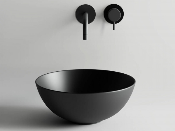 Фото раковина накладная ceramicanova element 35.8 см, цвет: черный cn6004