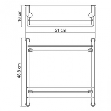 Фото полка стеклянная двойная wasserkraft k-2022