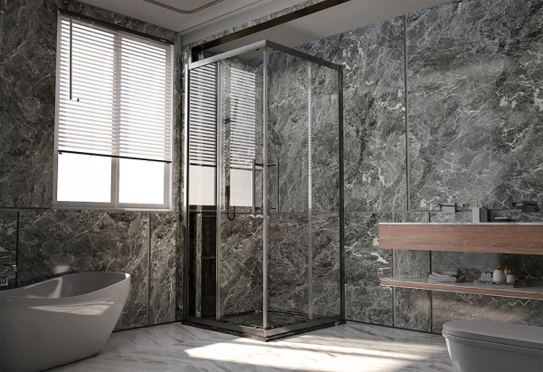 Фото душевая дверь veconi premium trento ptc-20gr ptc20-gr-100-01-c4, профиль графит