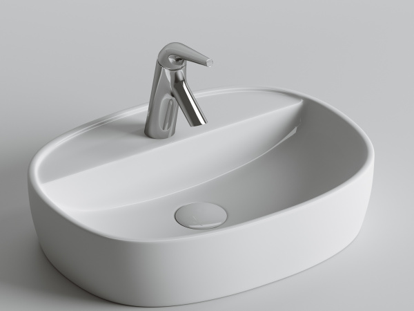 Фото раковина накладная ceramicanova element 50 см, цвет: белый cn6036