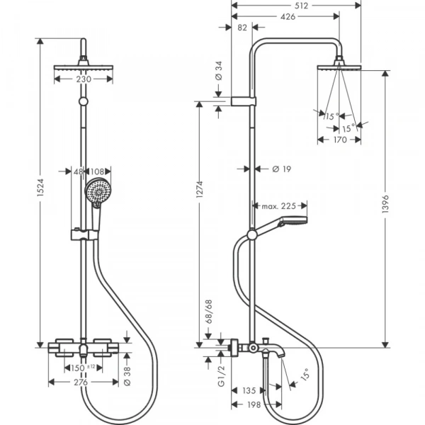 Фото душевая стойка hansgrohe vernis shape 26284000_vstv
