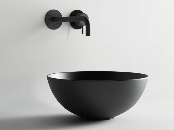 Фото раковина накладная ceramicanova element 35.8 см, цвет: черный cn6004