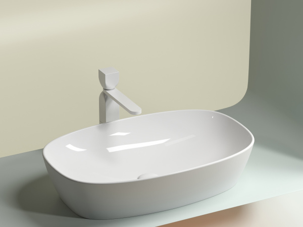 Фото раковина накладная ceramicanova element 60 см, цвет: белый cn6049