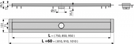 Фото душевой трап alcadrain modular 85 см apz13-850