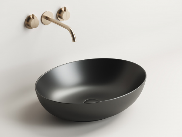 Фото раковина накладная ceramicanova element 52 см, цвет: черный cn6017mb