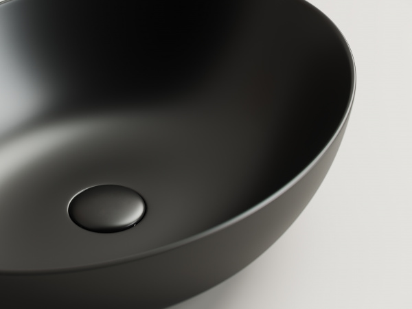 Фото раковина накладная ceramicanova element 52 см, цвет: черный cn6017mb