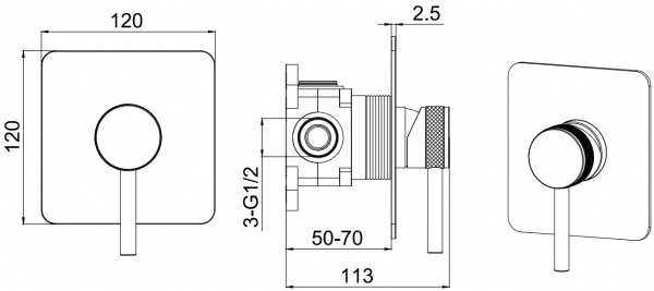 Фото смеситель для душа allen brau priority 5.31012-mg графит браш