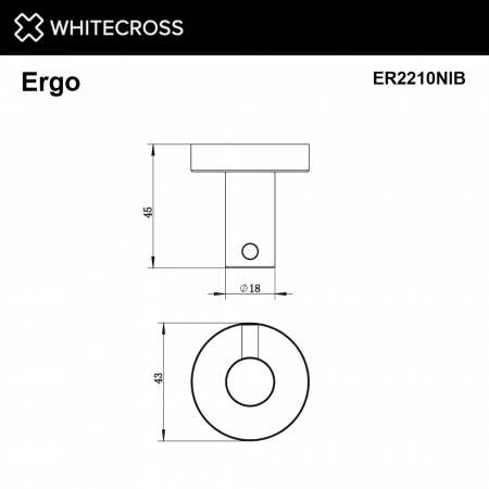 Фото крючок whitecross ergo er2210nib, цвет: никель брашированный
