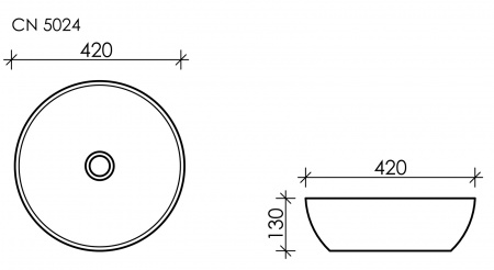 Фото раковина накладная ceramicanova element 42 см, цвет: белый cn5024