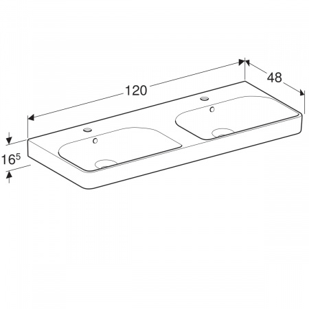 Фото раковина подвесная geberit smyle square 120 см 500.223.01.1